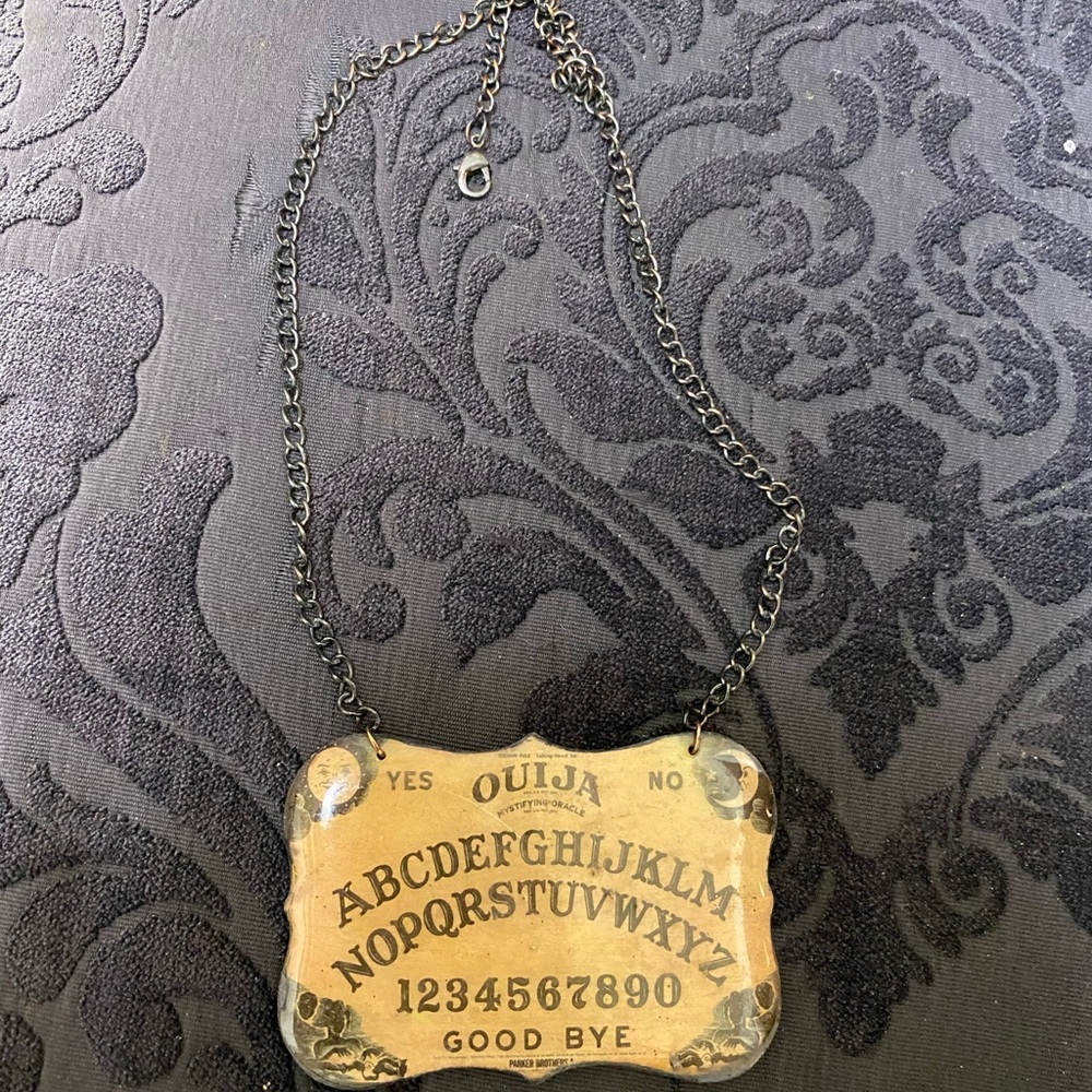 Ouiji board resin necklace